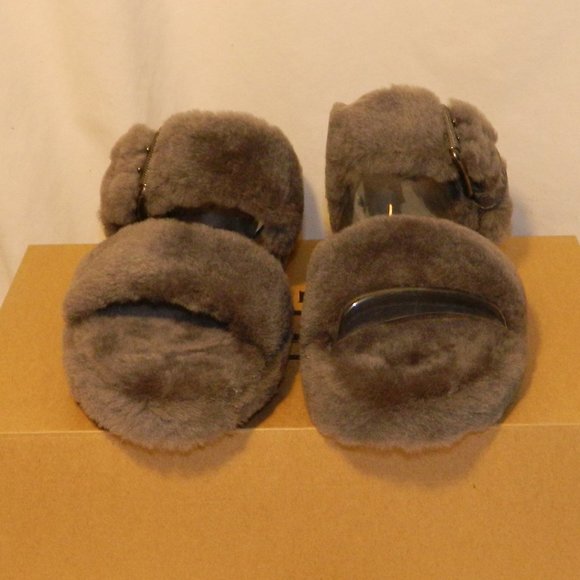 UGG $100 1104662 Women's Fuzz Yeah Charcoal Slippers SZ 10 NIB ! - Picture 4 of 4